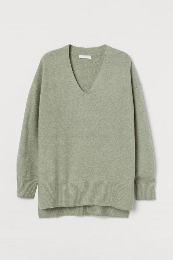 H&M Stickad tröja grön