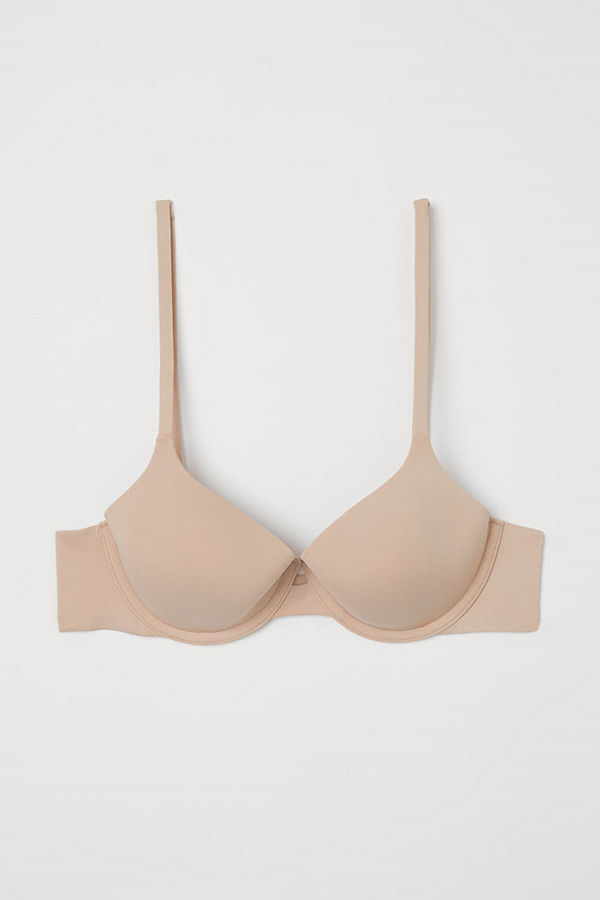 H&M Vadderad bygel-bh i micro beige