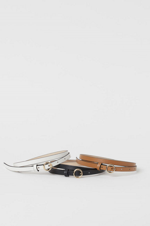 H&M 3-pack smalt skärp beige
