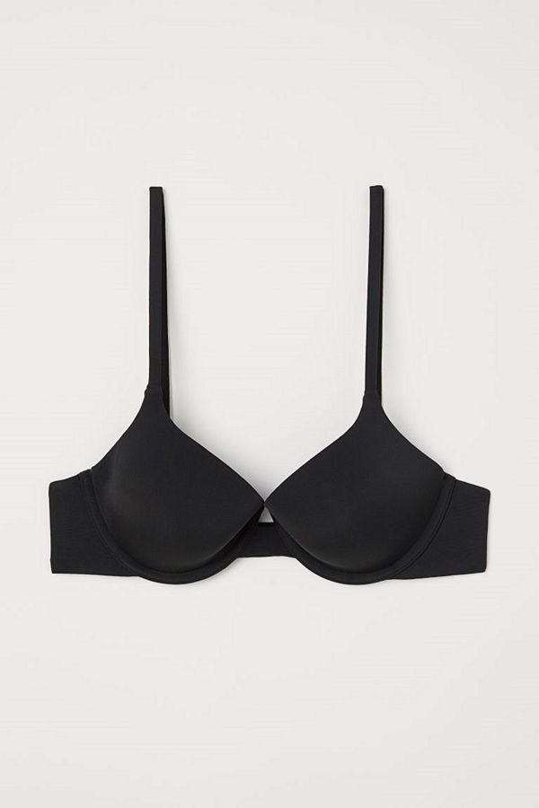 H&M Vadderad bygel-bh i micro svart