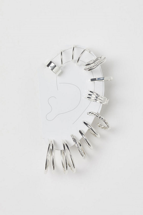 H&M Örhängen och earcuffs silver