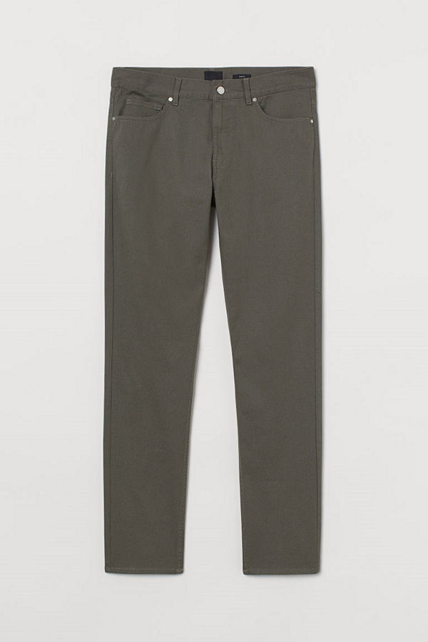 H&M Twillbyxa Slim Fit grön