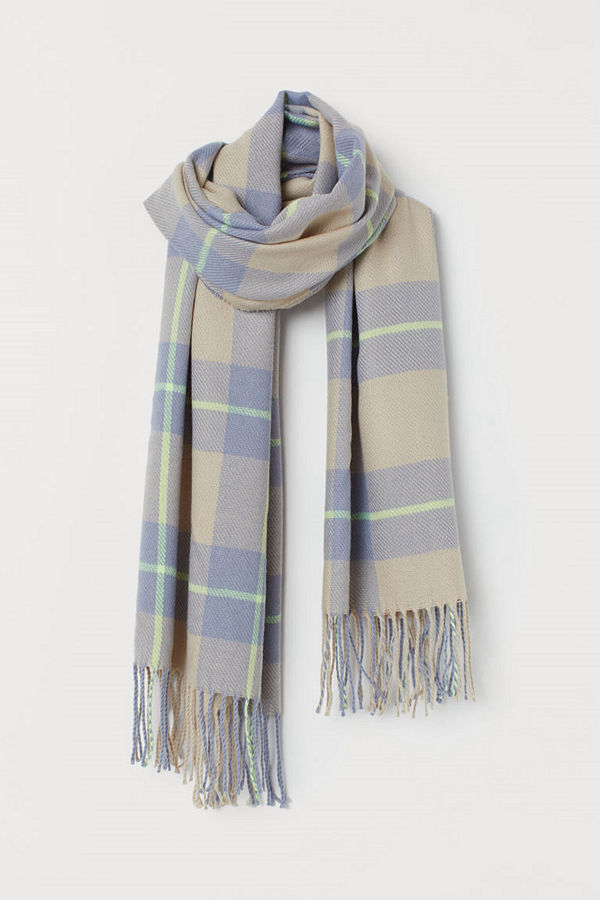 H&M Jacquardvävd halsduk gul