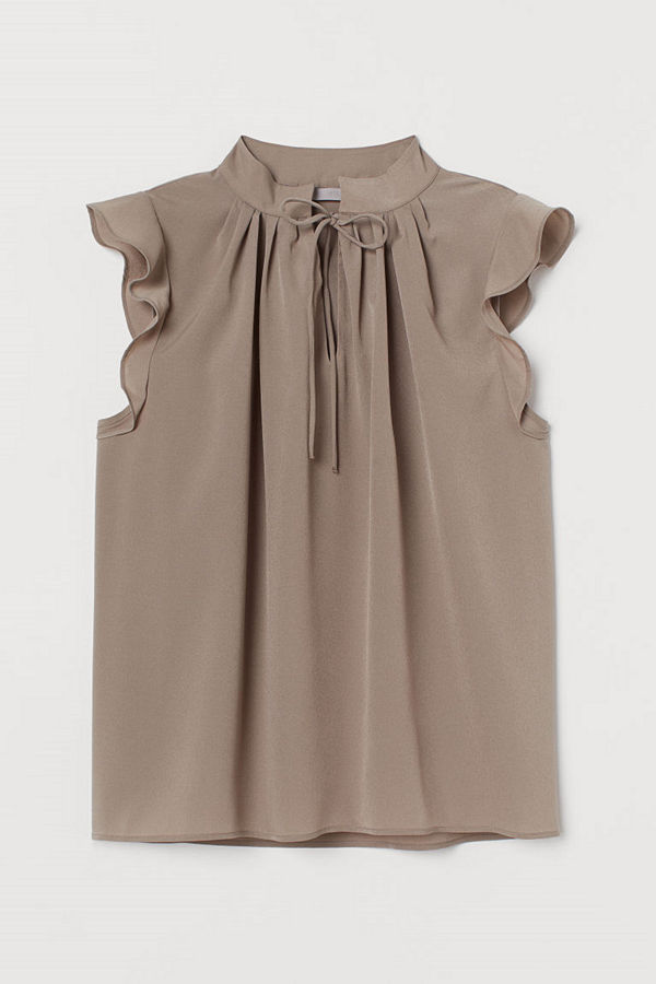 H&M Crêppad blus beige