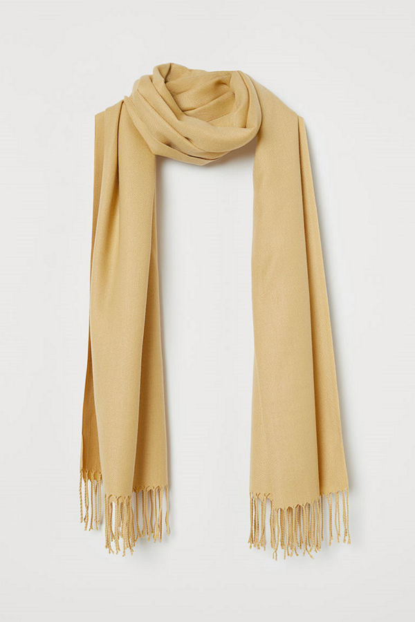 H&M Vävd scarf gul