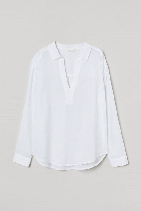 H&M V-ringad blus vit