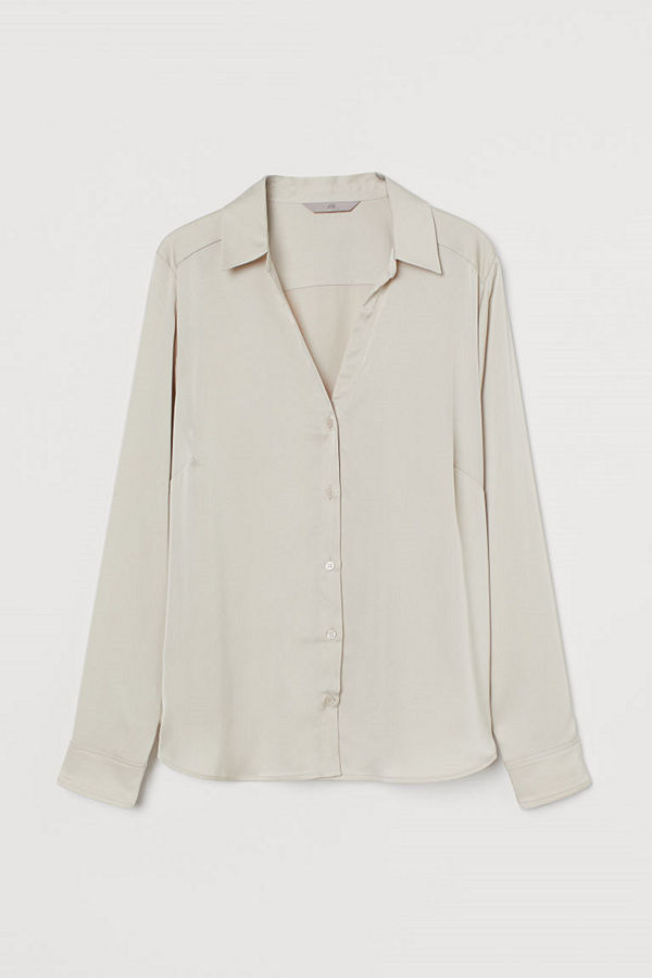 H&M V-ringad blus brun