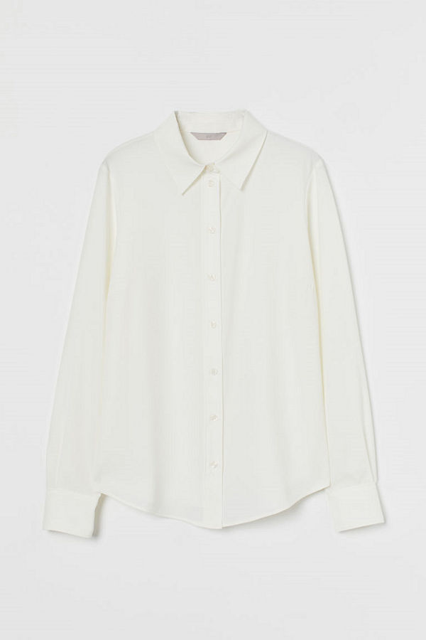 H&M Långärmad blus vit