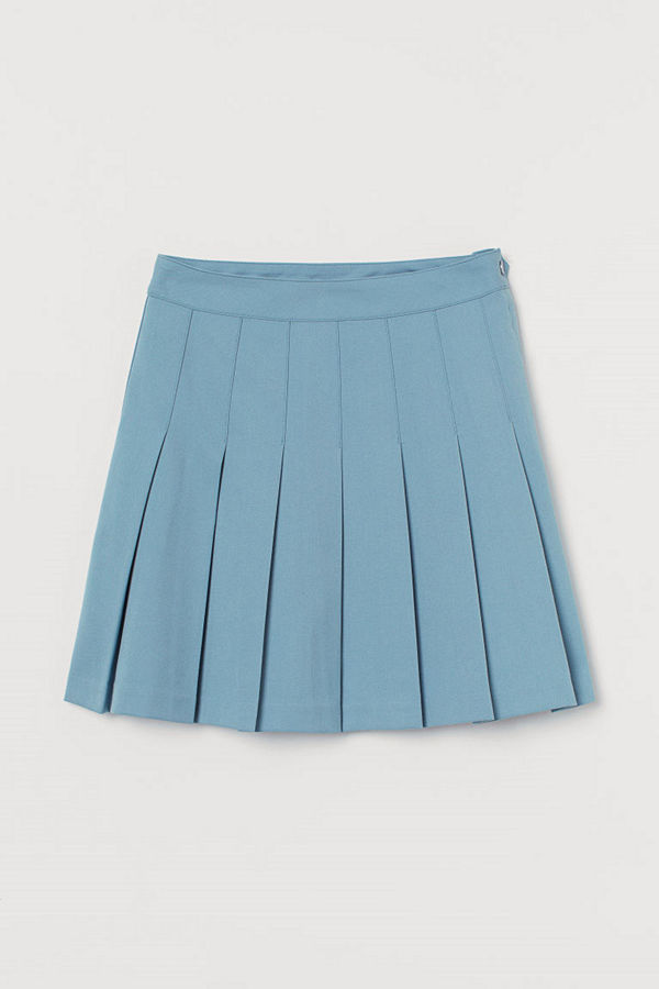 H&M Veckad kjol blå