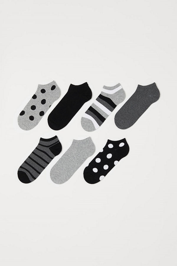 H&M 7-pack sneakersstrumpor grå