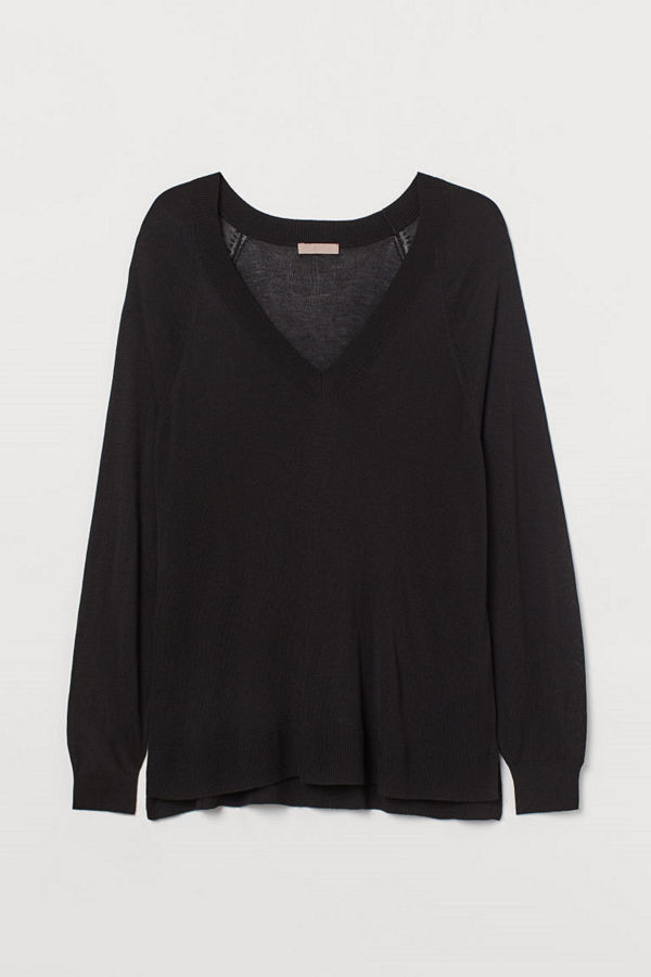 H&M H & M+ V-ringad tröja svart