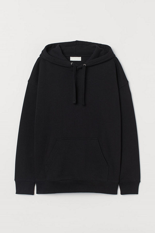 H&M Huvtröja i bomull svart