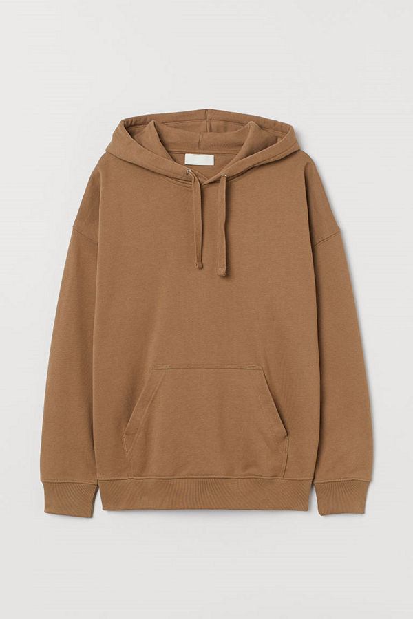 H&M Huvtröja i bomull beige
