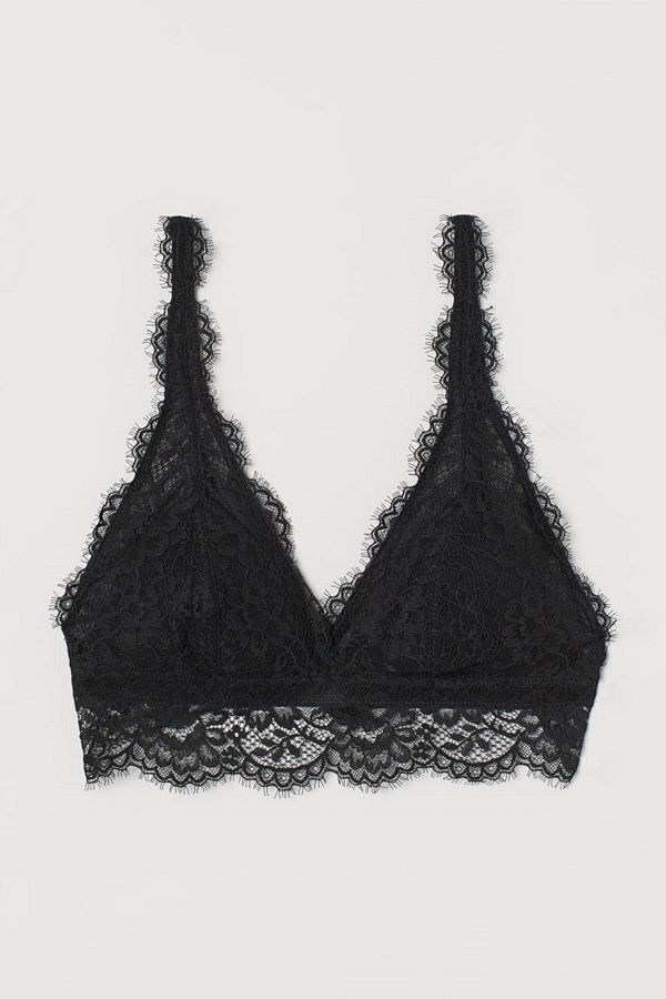 H&M Bralette i spets svart
