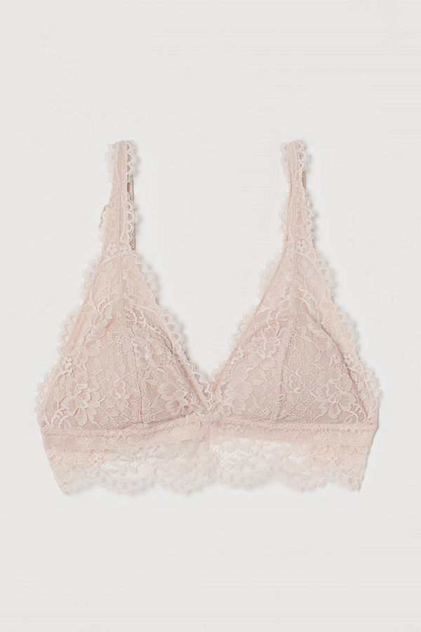 H&M Bralette i spets rosa
