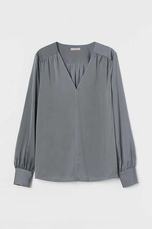 H&M V-ringad blus grön