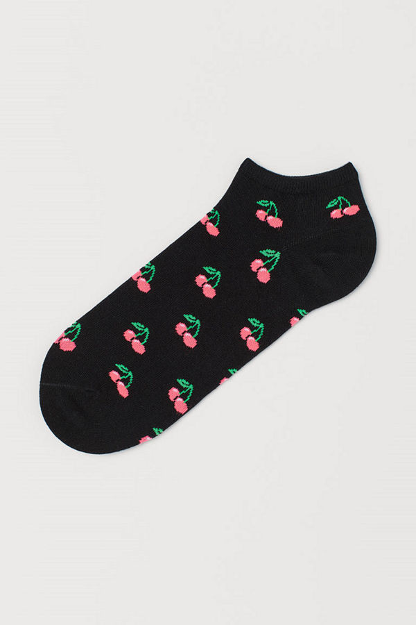 H&M Mönstrade sneakersstrumpor svart