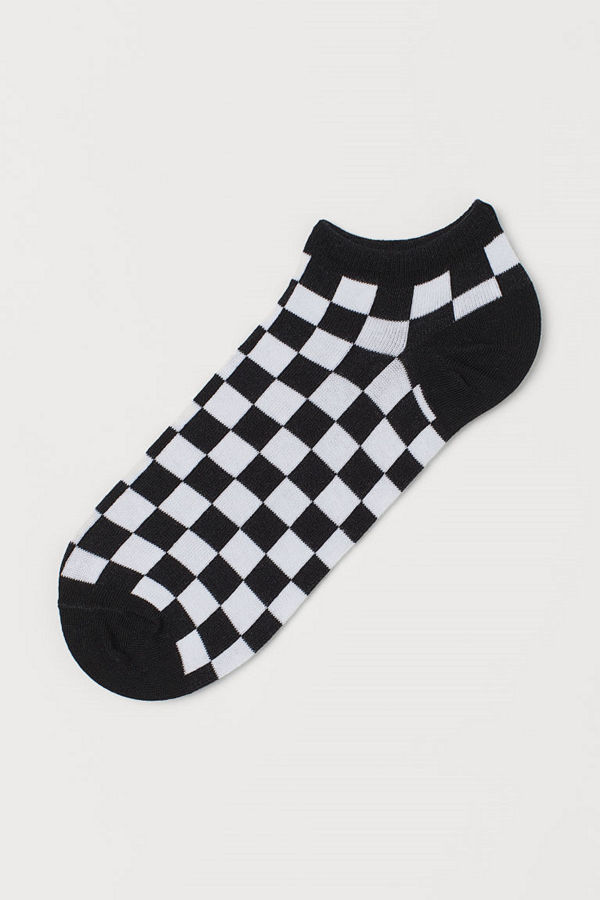H&M Mönstrade sneakersstrumpor svart