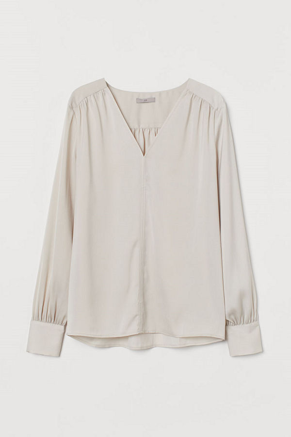 H&M V-ringad blus brun