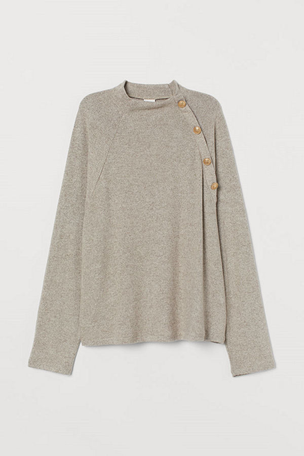 H&M Finstickad tröja brun