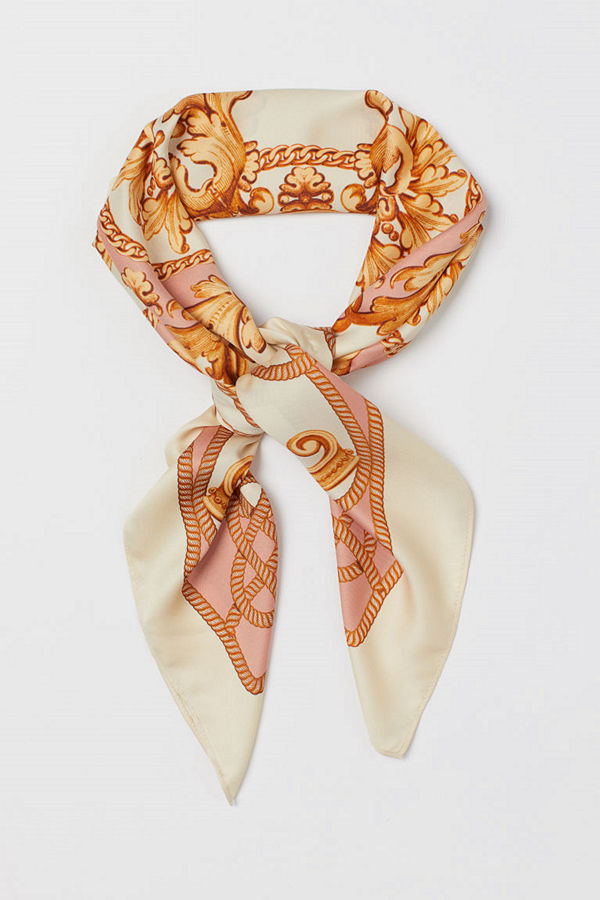 H&M Mönstrad satinscarf orange