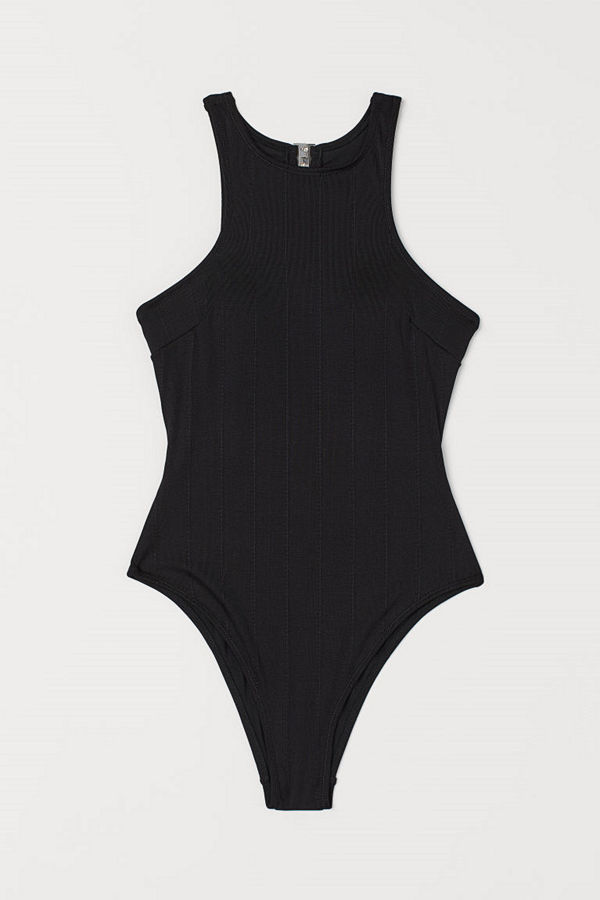H&M Baddräkt High leg svart