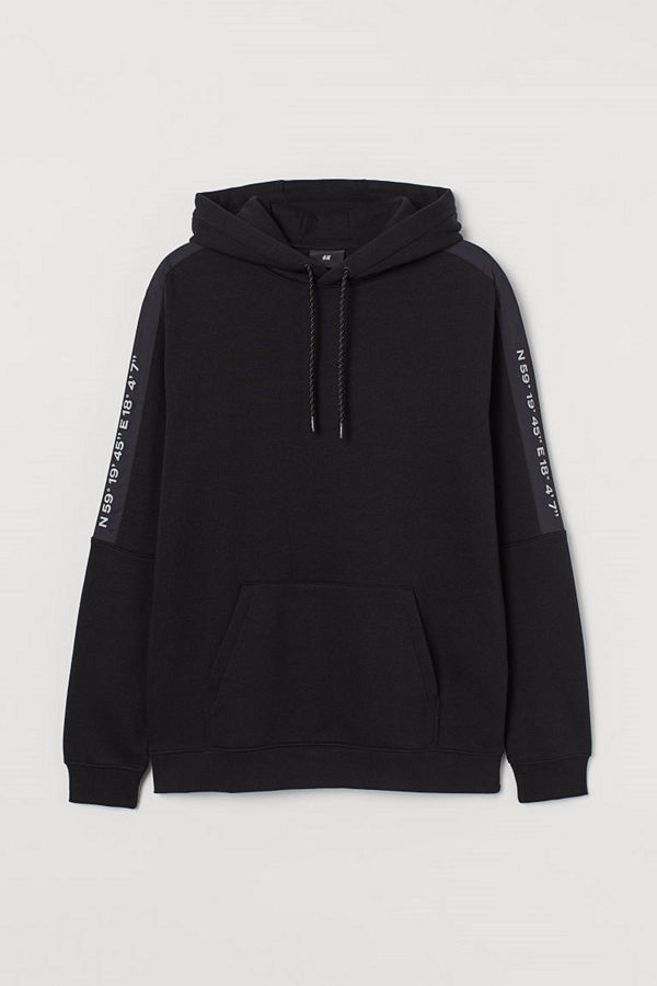 H&M Huvtröja med paneler svart