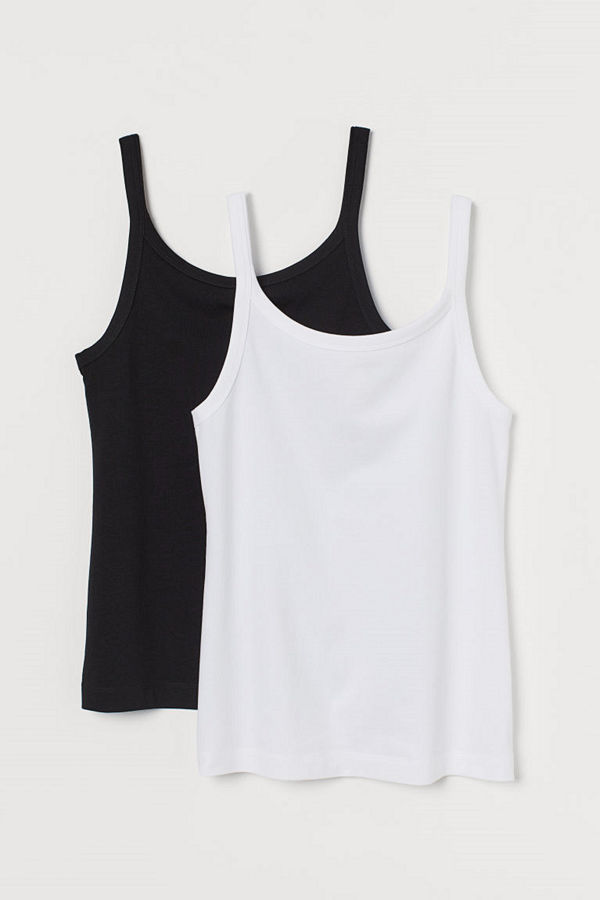 H&M 2-pack linne i bomull svart