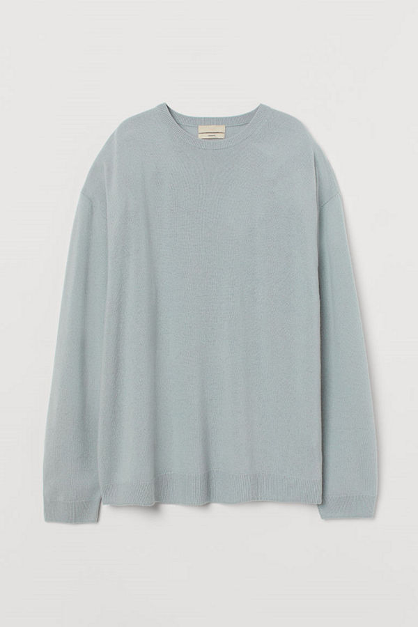H&M Oversized tröja i kashmir blå