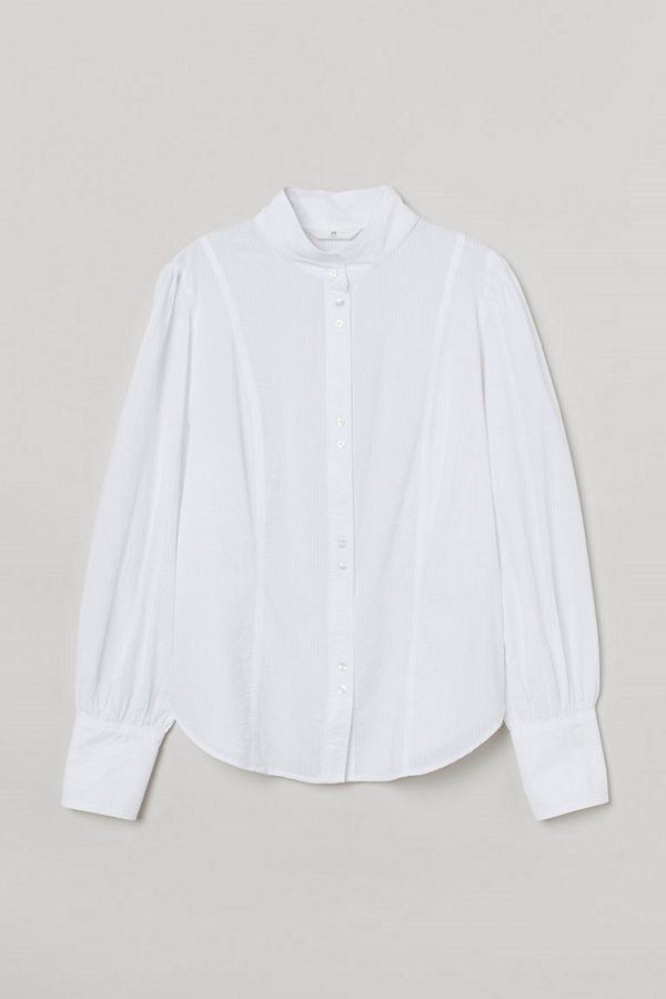 H&M Blus i bäckebölja vit