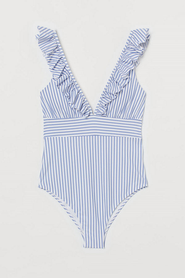 H&M Baddräkt med vadderade kupor blå