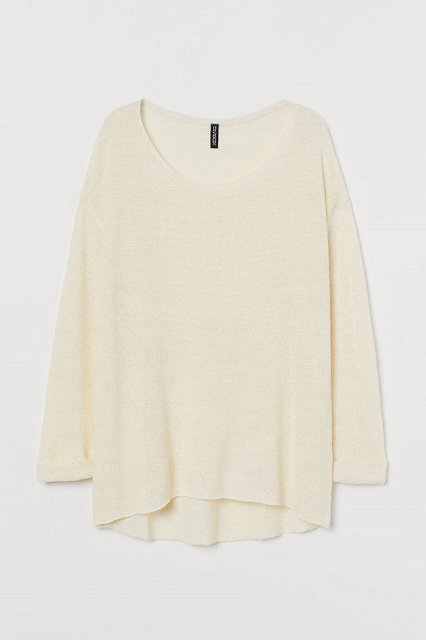H&M Glesstickad tröja vit