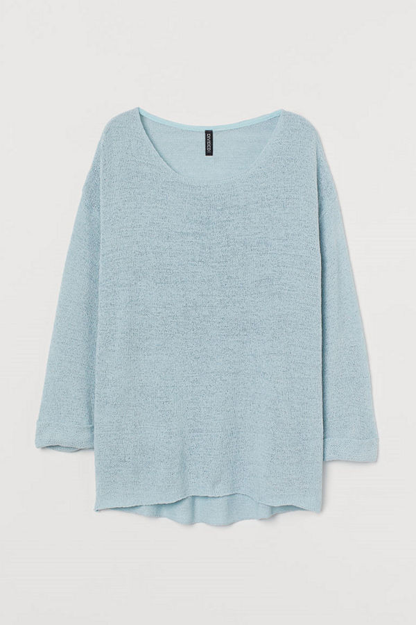 H&M Glesstickad tröja turkos