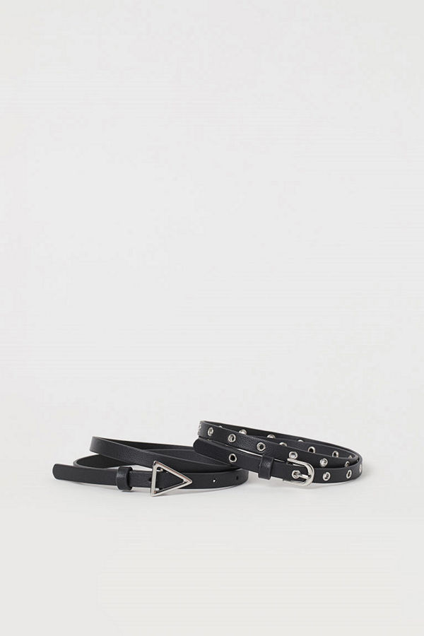 H&M 2-pack midjeskärp svart