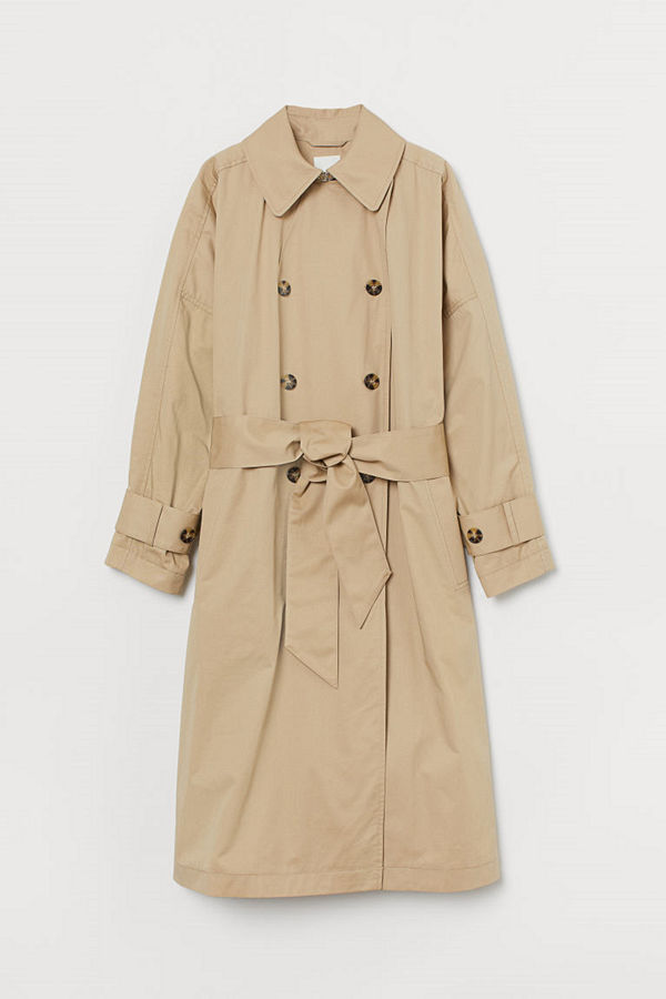 H&M Trenchcoat i bomull beige