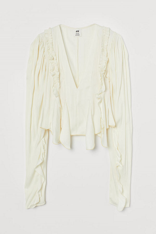 H&M Volangblus vit
