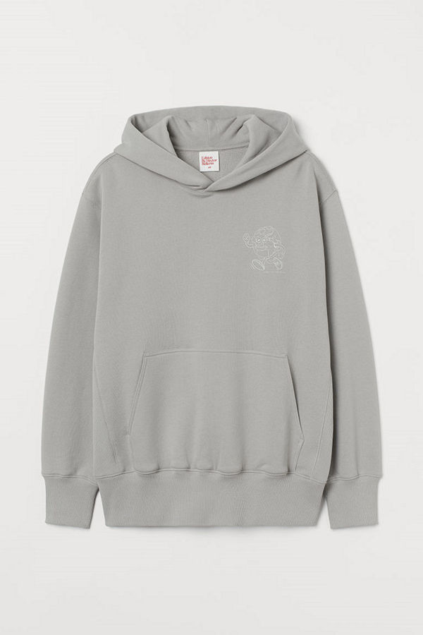 H&M Huvtröja med tryck grå