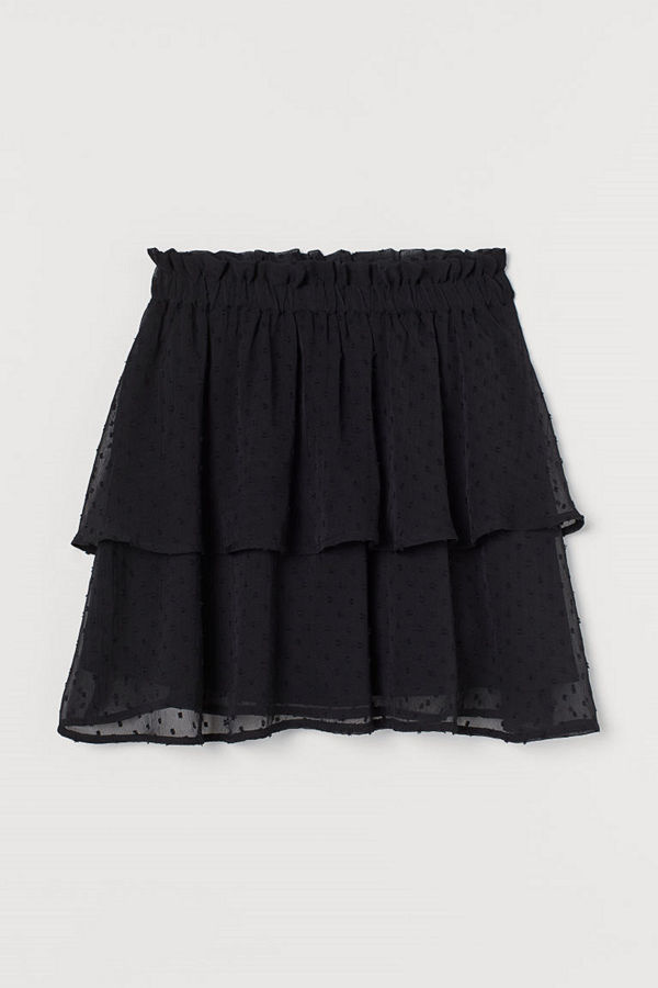 H&M Chiffongkjol svart