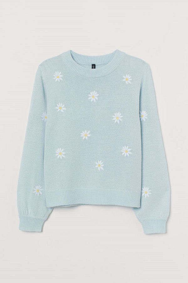 H&M H & M+ Stickad tröja turkos