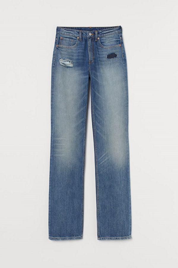 H&M Straight Regular Jeans blå