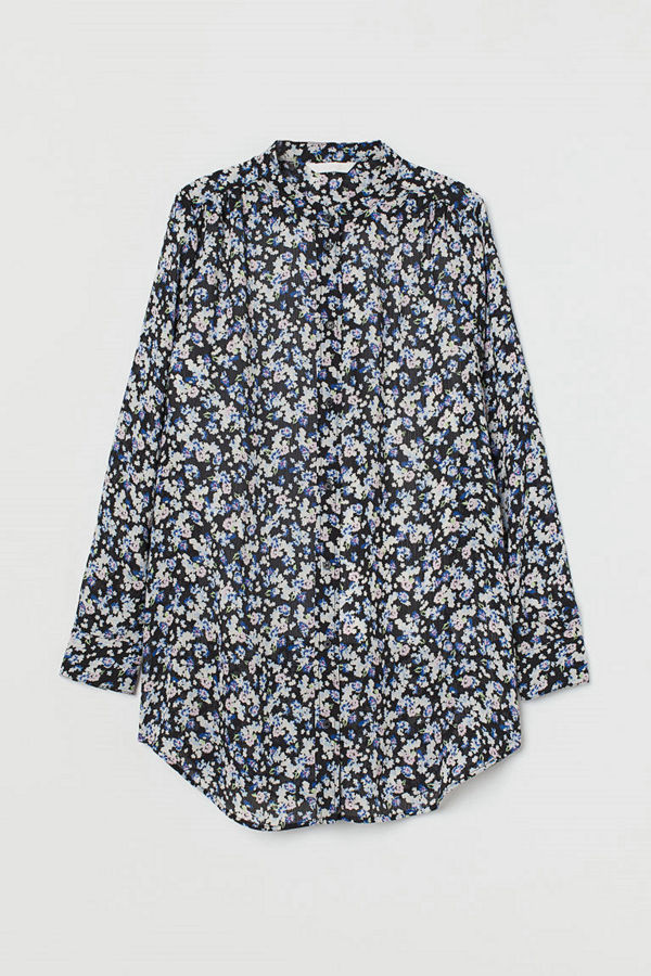 H&M Mönstrad blus svart