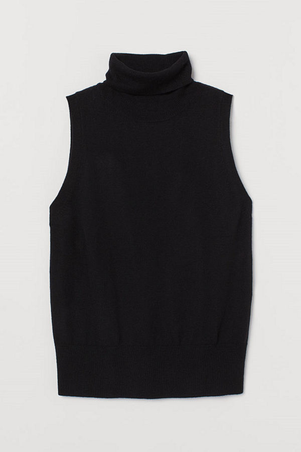 H&M Polotopp i kashmirmix svart