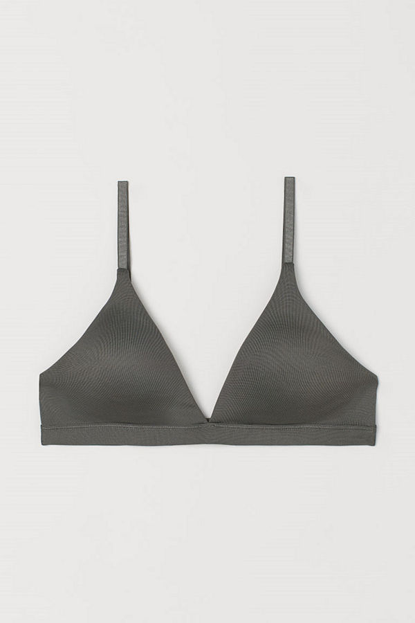 H&M Vadderad bh i trikå grön