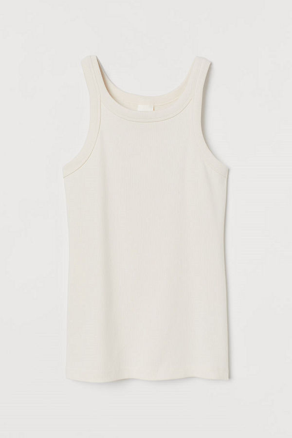 H&M Ribbad tanktop vit