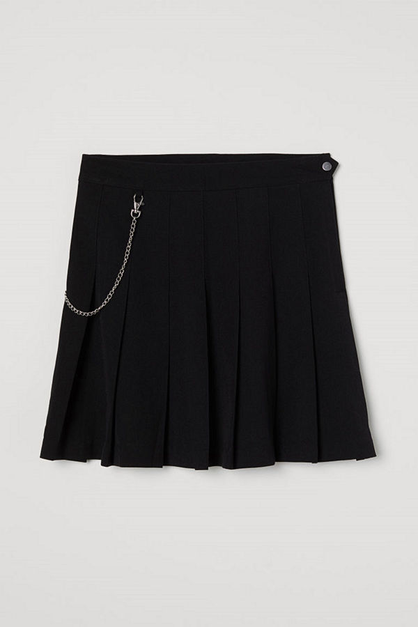 H&M Veckad kjol svart