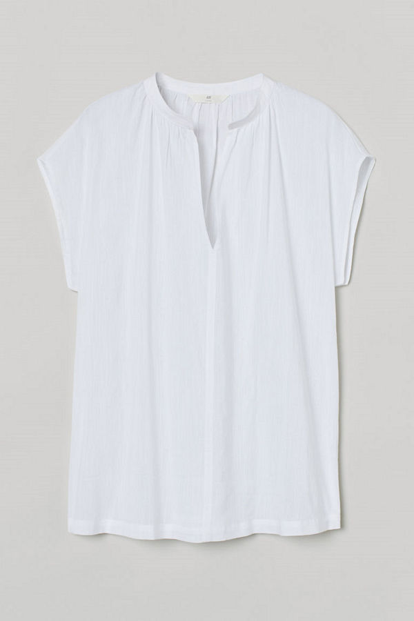 H&M V-ringad blus vit