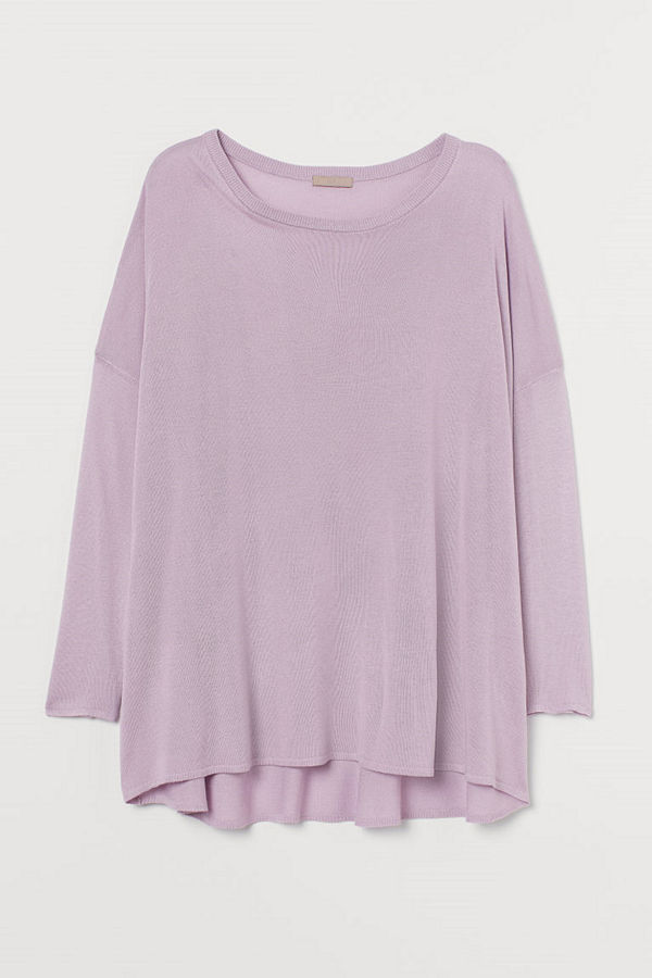 H&M H & M+ Finstickad tröja lila