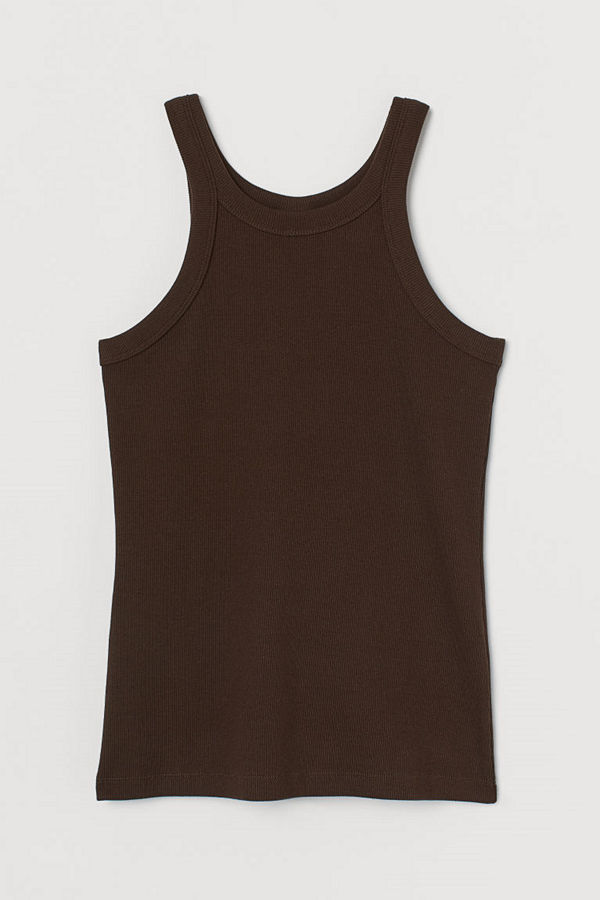 H&M Ribbad tanktop brun
