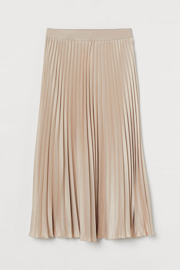 H&M Plisserad kjol beige