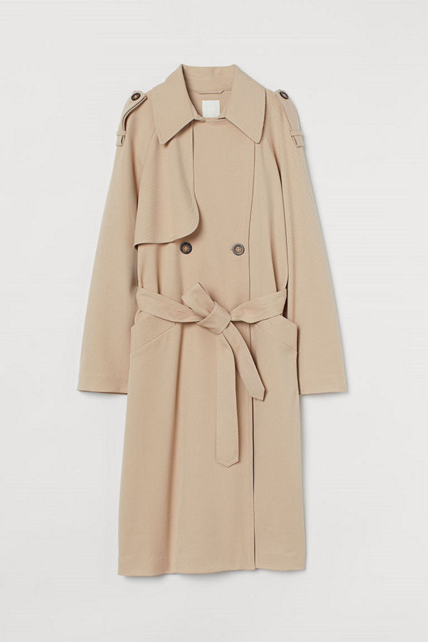 H&M Dubbelknäppt trenchcoat beige